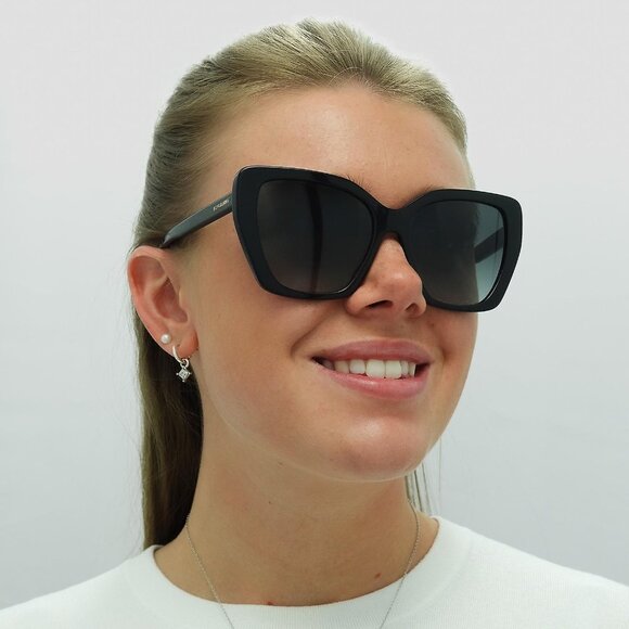 Burberry BE4366 40418G Tamsin Sunglasses Black Cat Eye Frame, Grey Lenses main image 6